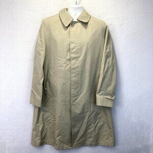 Vintage Raintamer Mens Raincoat Trench Overcoat Khaki Size 40R Zip Out Lining